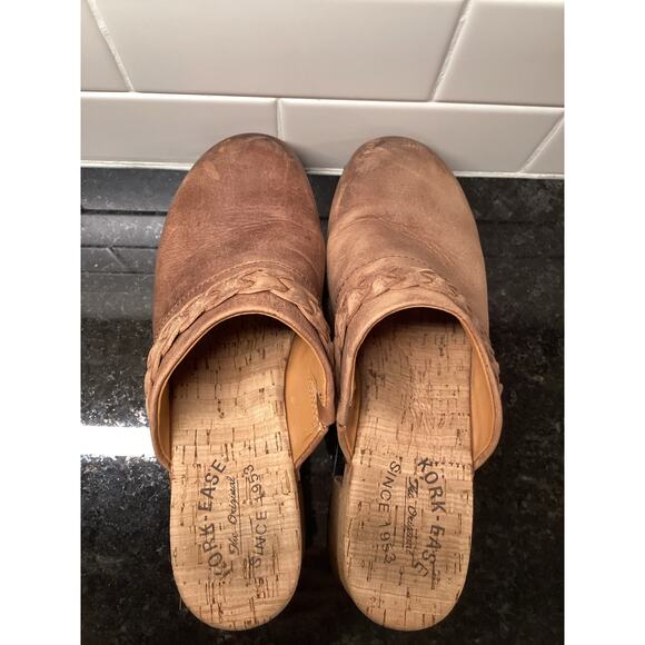 Kork Ease Tilly Womens Leather Studded Clogs Wooden Platform Shoes Brown Size 8M - Picture 6 of 9